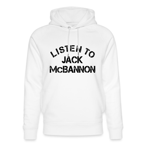 Listen To Jack McBannon (Black Print) - Ekologiczna bluza z kapturem typu unisex Stanley & Stella