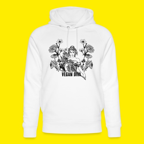 Vegan Diva - dame med blomster - Stanley/Stella økologisk unisex-hoodie