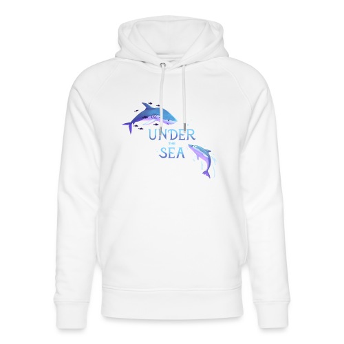 Under the Sea - Shark and Dolphin - Unisex Organic Hoodie by Stanley & Stella