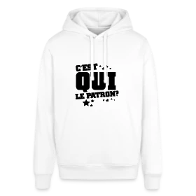 Maquette de Sweat à capuche SOUNDER Stanley/Stella Unisexe « T-shirt C'est Qui le Patron ? Humour et Affirmation » à imprimer et personnaliser