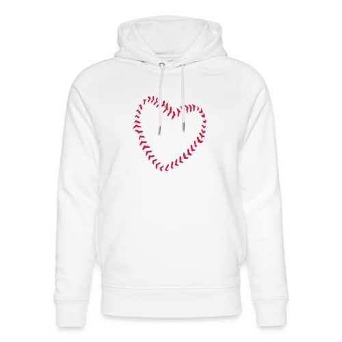 2581172 1029128891 Baseball Heart Of Seams - Unisex Organic Hoodie by Stanley & Stella