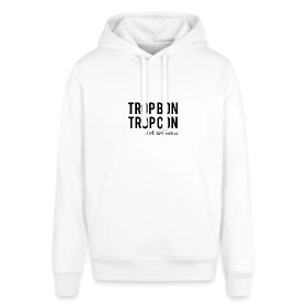 Maquette de Sweat à capuche SOUNDER Stanley/Stella Unisexe « T-shirt Humour 'Trop Bon Trop Con' » à imprimer et personnaliser