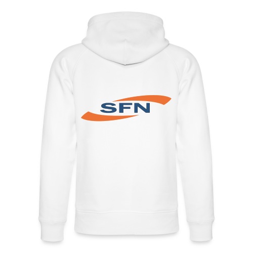 SFN Logo mit rundem Text in weiß - Unisex Bio-Hoodie von Stanley & Stella