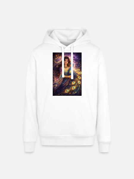 Mystical Indian Woman with Peacock - Stanley/Stella SOUNDER Unisex Hoodie - white