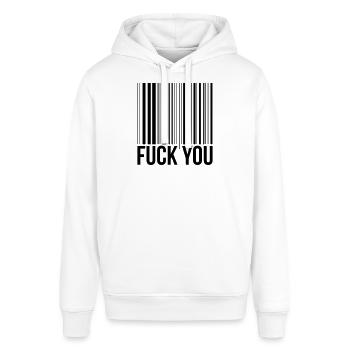 barcode fuck you - Stanley/Stella Unisex Hoodie SOUNDER - Weiß - Vorne - Alina (178cm) & Michal (187cm)