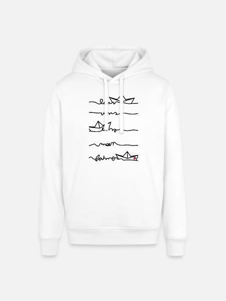 Papierschiff Papierboot Meer Herz - Stanley/Stella Unisex Hoodie SOUNDER - Weiß