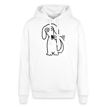 lustiger süßer Hund Dackel Comic Cartoon Hunde Fun - Stanley/Stella Unisex Hoodie SOUNDER - Weiß - Vorne - Alina (178cm) & Michal (187cm)