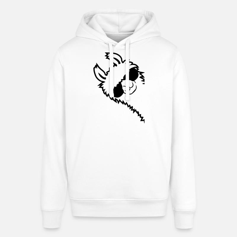 Lama regarde de côté - Sweat à capuche SOUNDER Stanley/Stella Unisexe - blanc