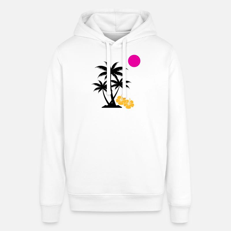 Palm Coucher de soleil - Sweat à capuche SOUNDER Stanley/Stella Unisexe - blanc