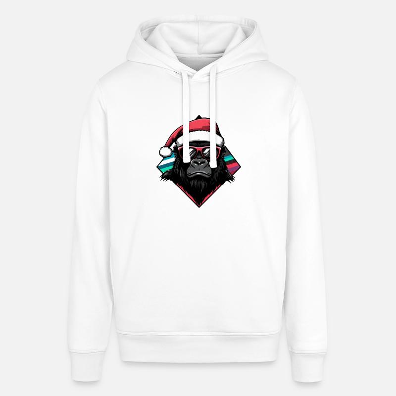 Gorille Noël Cool - Sweat à capuche SOUNDER Stanley/Stella Unisexe - blanc