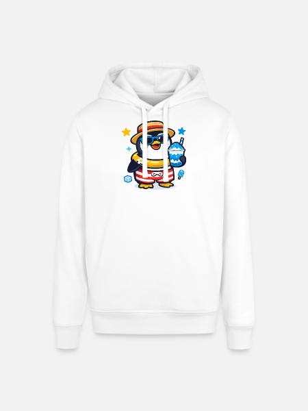 Beach penguin with sunglasses - Stanley/Stella SOUNDER Unisex Hoodie - white