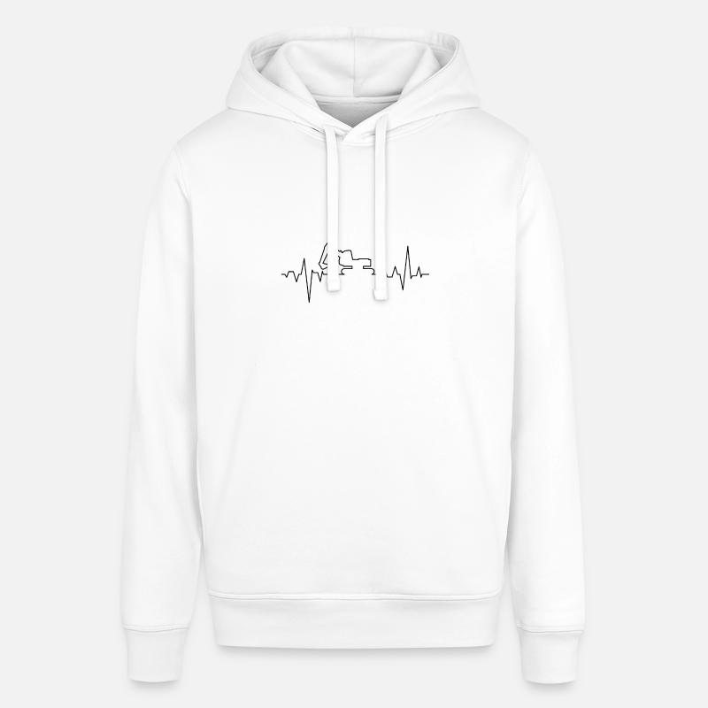 Bagger Pulse Geschenk Baggerfahrer Baustelle - Stanley/Stella Unisex Hoodie SOUNDER - Weiß