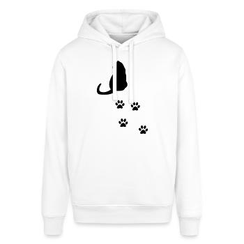 Katze mit Pfoten - Stanley/Stella Unisex Hoodie SOUNDER - Weiß - Vorne - Alina (178cm) & Michal (187cm)