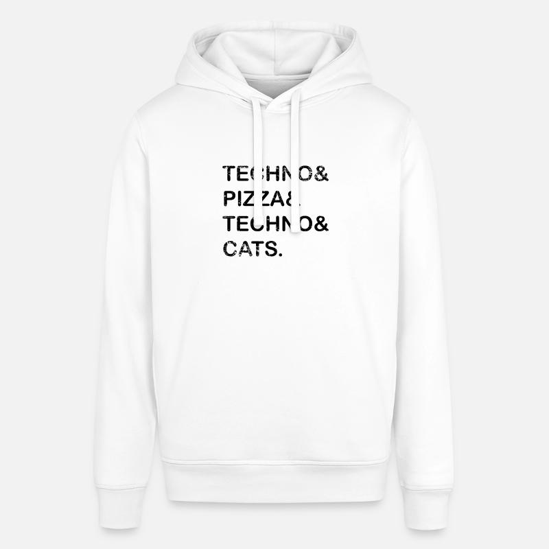 Techno Pizza Techno Cat's Gift - Sweat à capuche SOUNDER Stanley/Stella Unisexe - blanc