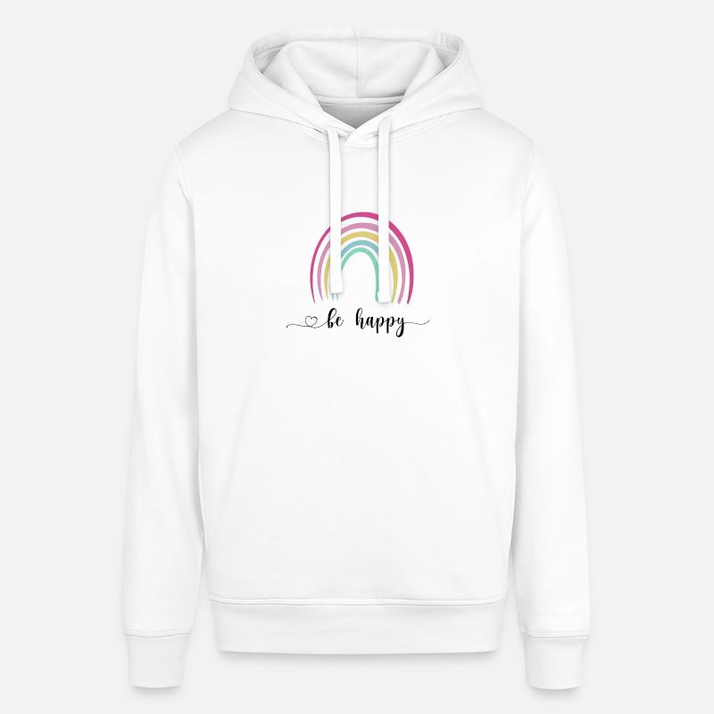 Soyez heureux arc-en-ciel - Sweat à capuche SOUNDER Stanley/Stella Unisexe - blanc