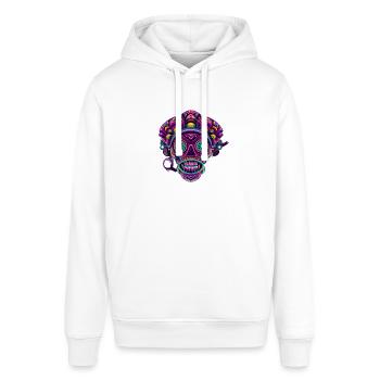 Farbenfroher Mexikanischer TrippyTotenkop - Stanley/Stella Unisex Hoodie SOUNDER - Weiß - Vorne - Alina (178cm) & Michal (187cm)