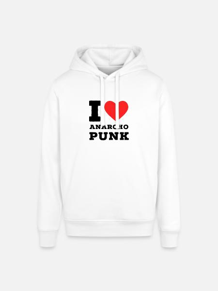 I love anarcho punk - Stanley/Stella SOUNDER Unisex Hoodie - white