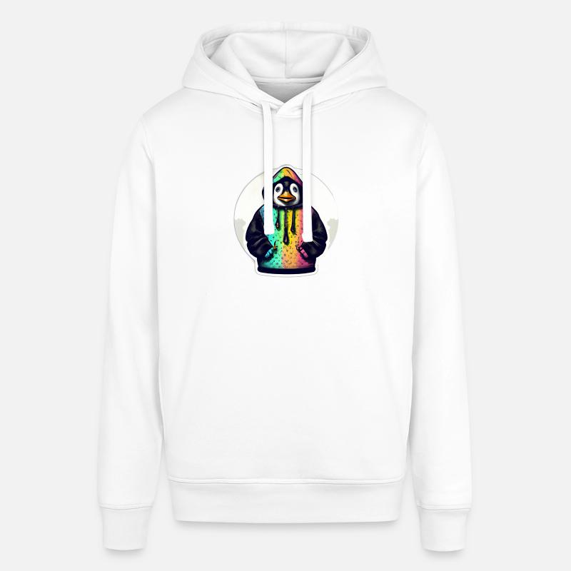 Pinguin mit Bunten Pullover - Stanley/Stella Unisex Hoodie SOUNDER - Weiß