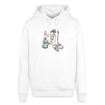 Lustiger Cartoon-Joint mit Bong - Stanley/Stella Unisex Hoodie SOUNDER - Weiß - Vorne - Alina (178cm) & Michal (187cm)