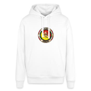 Sizilien Emblem - Stanley/Stella Unisex Hoodie SOUNDER - Weiß - Vorne - Alina (178cm) & Michal (187cm)