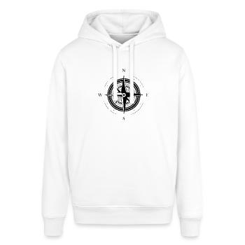 Kompass Nautik Segelboot Seefahrer - Stanley/Stella Unisex Hoodie SOUNDER - Weiß - Vorne - Alina (178cm) & Michal (187cm)