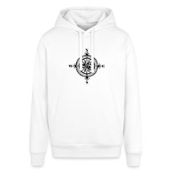 Kompass Nautik Segelboot Seefahrer - Stanley/Stella Unisex Hoodie SOUNDER - Weiß - Vorne - Alina (178cm) & Michal (187cm)