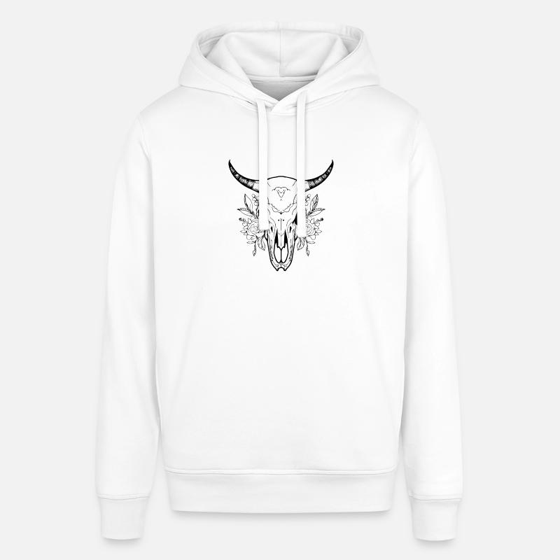 Crâne de vache Boho - Sweat à capuche SOUNDER Stanley/Stella Unisexe - blanc
