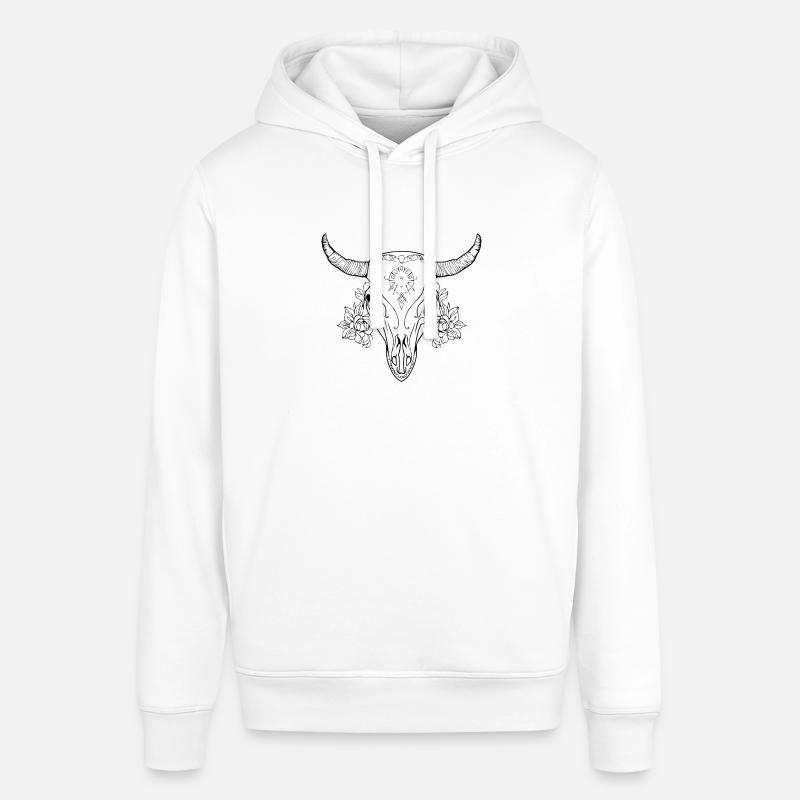 Crâne de vache Boho - Sweat à capuche SOUNDER Stanley/Stella Unisexe - blanc