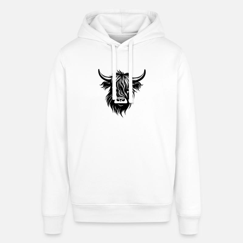 Vache écossaise des Highlands - Sweat à capuche SOUNDER Stanley/Stella Unisexe - blanc