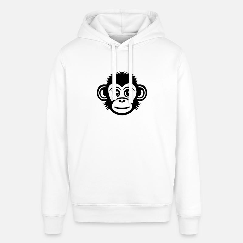 Monkey Monkey Monkey Face Jungle - Stanley/Stella SOUNDER Unisex Hoodie - white