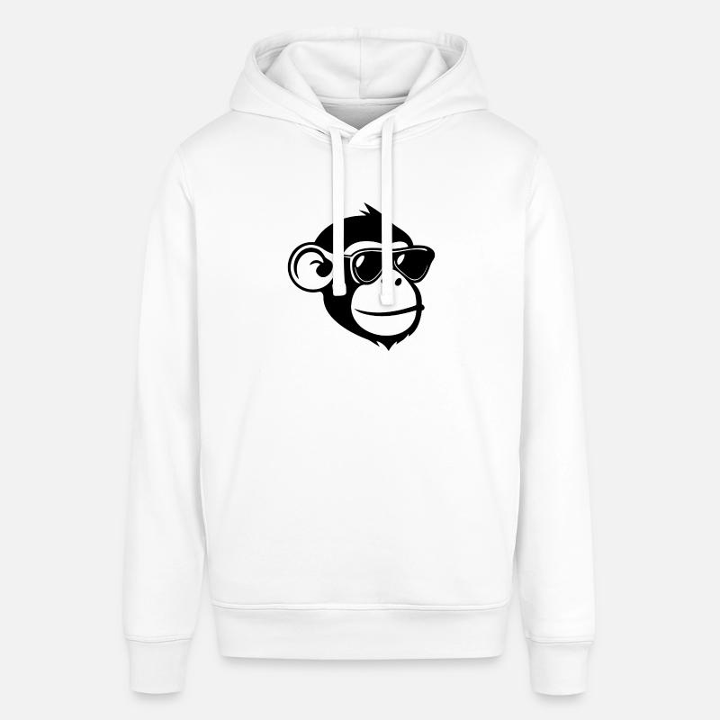 Monkey Monkey Monkey Face Jungle - Stanley/Stella SOUNDER Unisex Hoodie - white