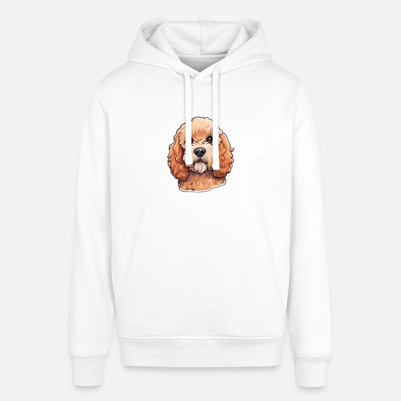 Fröhliches niedliches cavapoo-Illustrationsporträt - Stanley/Stella Unisex Hoodie SOUNDER - Weiß