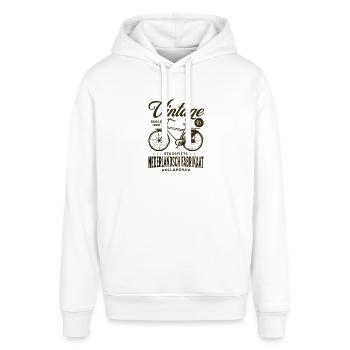 Vintage HollandRad Niederlande Fahrrad - DieAlpDes - Stanley/Stella Unisex Hoodie SOUNDER - Weiß - Vorne - Alina (178cm) & Michal (187cm)