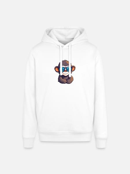 Little cute monkey wearing sunglasses. - Stanley/Stella SOUNDER Unisex Hoodie - white