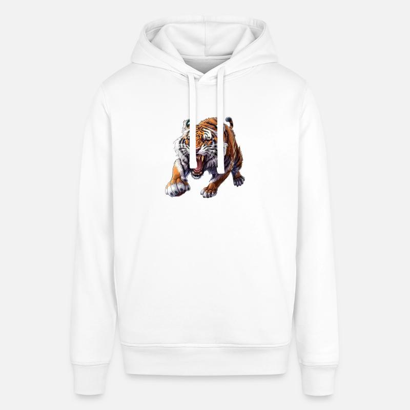 Fier tigre en mode attaque - Sweat à capuche SOUNDER Stanley/Stella Unisexe - blanc
