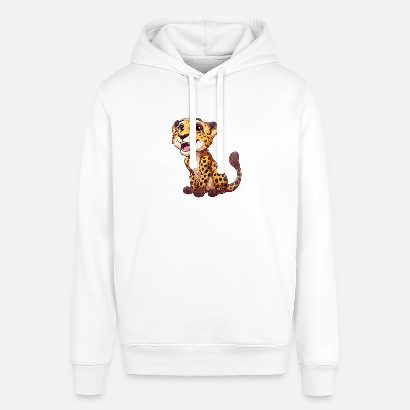 Mignon jeune guépard souriant - Sweat à capuche SOUNDER Stanley/Stella Unisexe - blanc