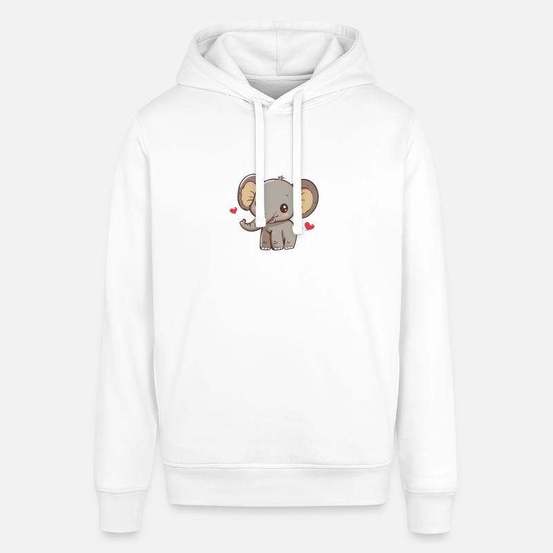 Éléphant mignon avec des coeurs - Sweat à capuche SOUNDER Stanley/Stella Unisexe - blanc