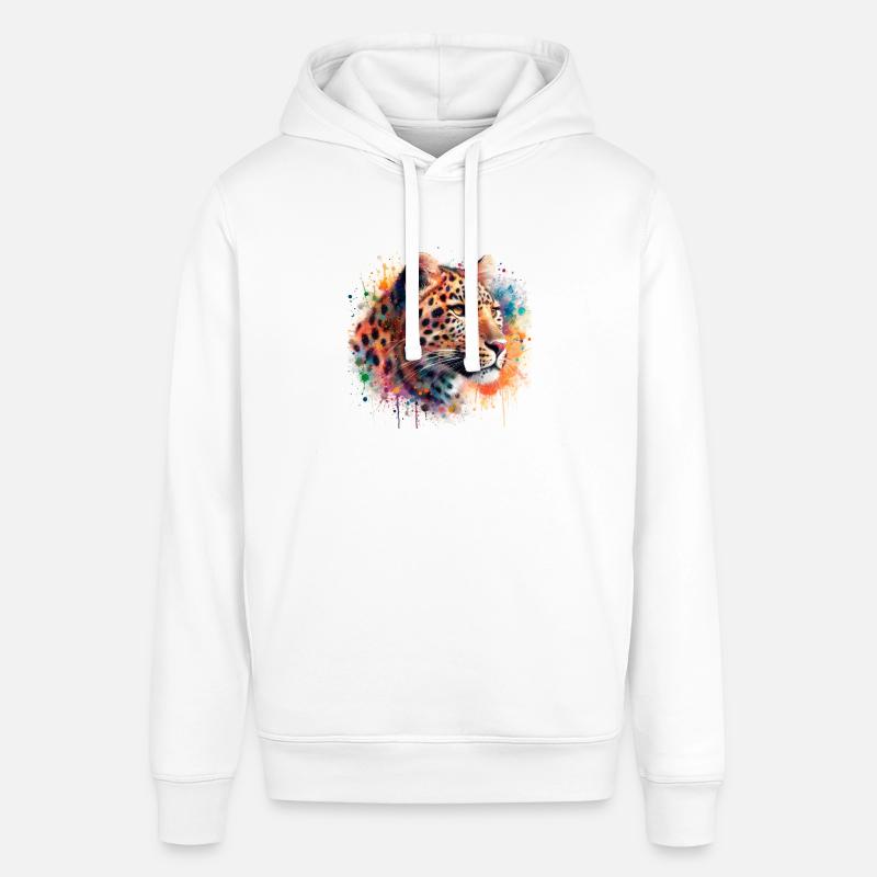 Léopard à l’aquarelle - Sweat à capuche SOUNDER Stanley/Stella Unisexe - blanc