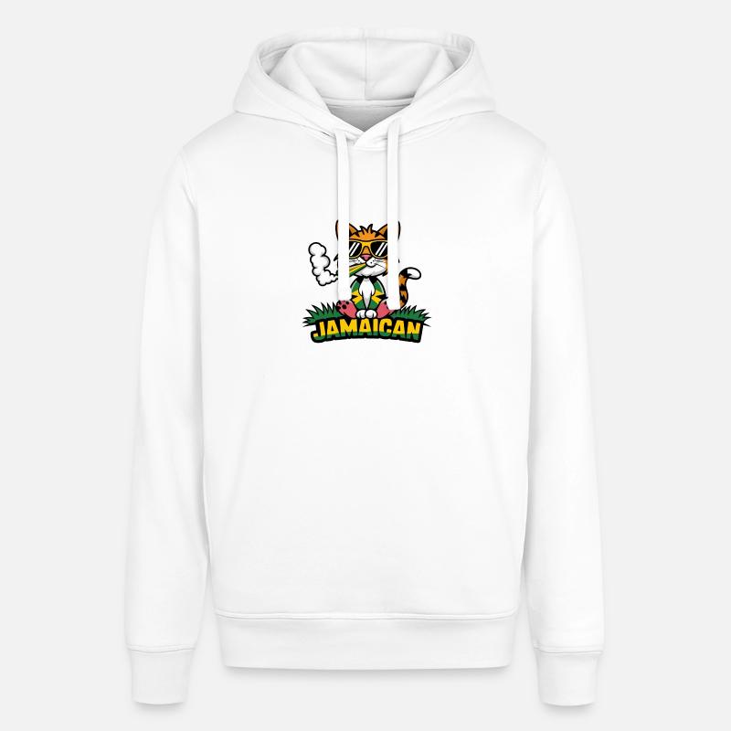 Chat jamaïcain - Chat Rasta - Sweat à capuche SOUNDER Stanley/Stella Unisexe - blanc