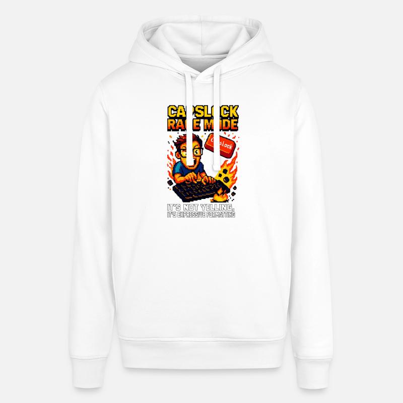 Capslock Rage Mode - Stanley/Stella SOUNDER Unisex Hoodie - white