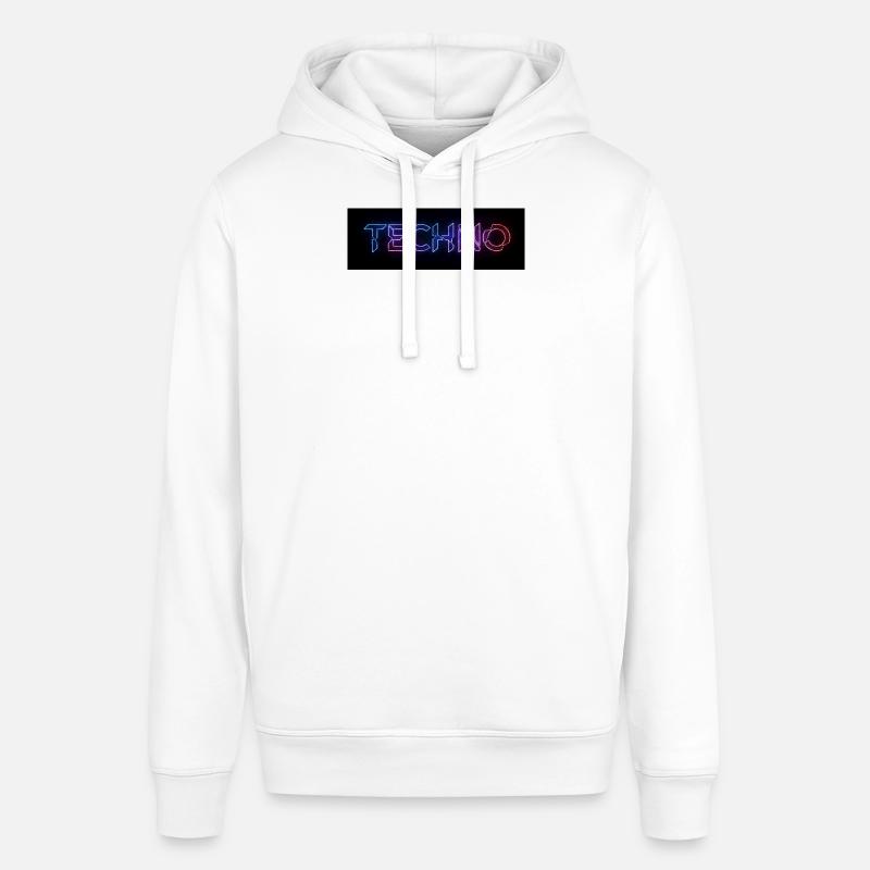 Texte de bug techno néon - Sweat à capuche SOUNDER Stanley/Stella Unisexe - blanc