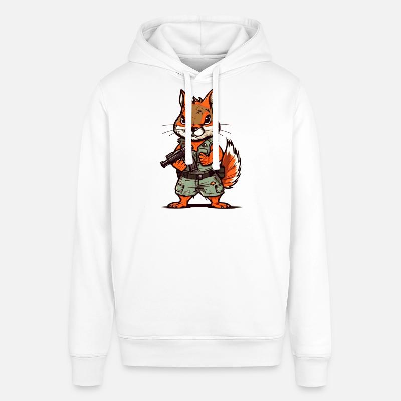 Squirrels armed to the teeth - Stanley/Stella SOUNDER Unisex Hoodie - white