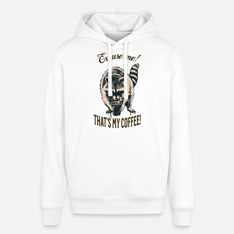 Excusez-moi ! C’est mon café – Raton laveur - Sweat à capuche SOUNDER Stanley/Stella Unisexe - blanc