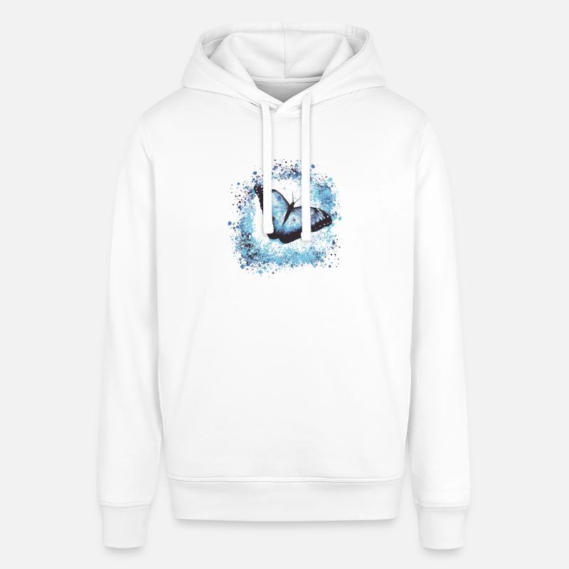 papillon ,bleu ,graffiti,turquoise,peinture - Sweat à capuche SOUNDER Stanley/Stella Unisexe - blanc