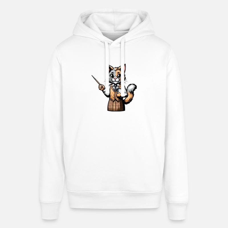 Professeur de chat mignon - Sweat à capuche SOUNDER Stanley/Stella Unisexe - blanc