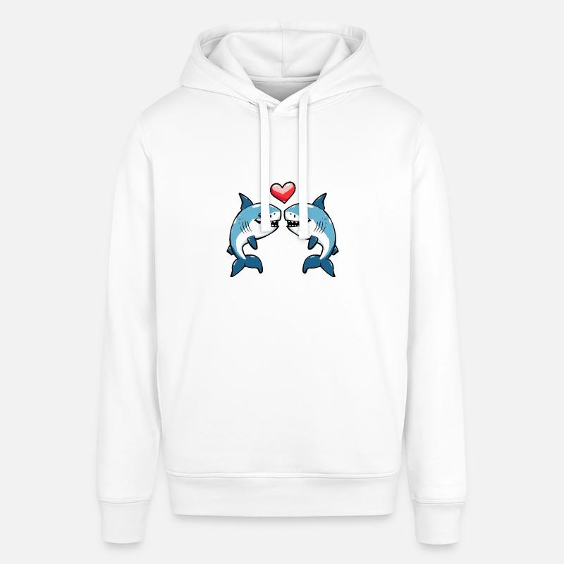 Couple de requins Saint-Valentin - Sweat à capuche SOUNDER Stanley/Stella Unisexe - blanc
