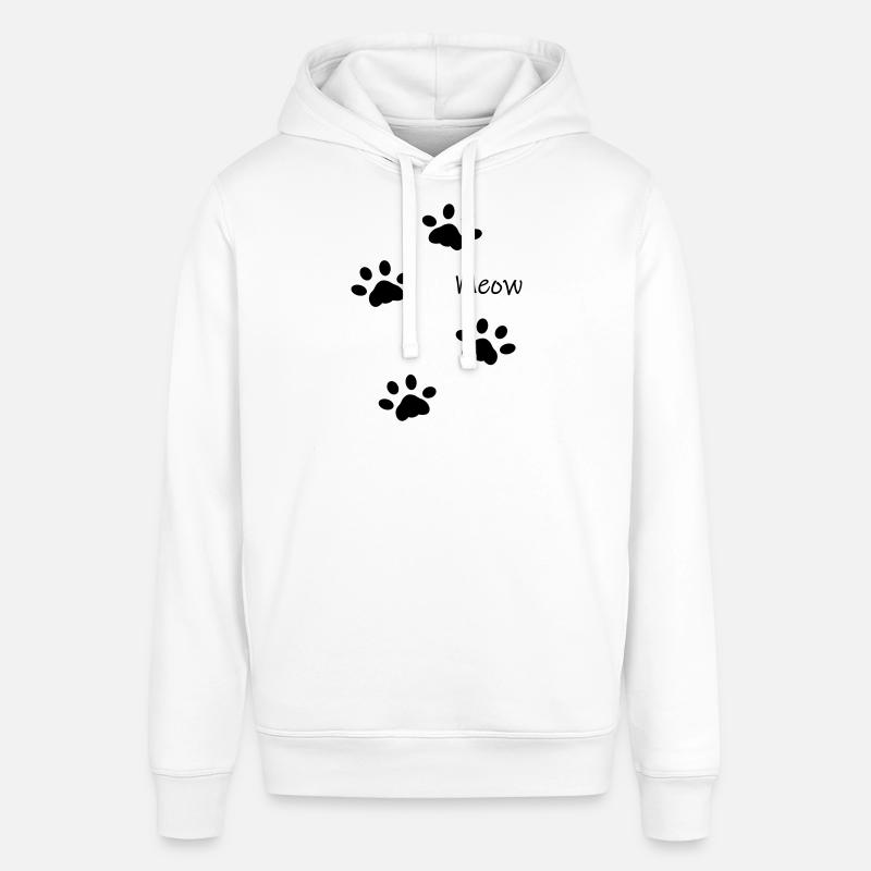 DZ0001 Miaou Pattes de Chat - Sweat à capuche SOUNDER Stanley/Stella Unisexe - blanc