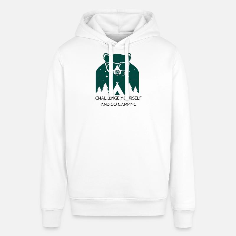 Challenge yourself and go camping - Sweat à capuche SOUNDER Stanley/Stella Unisexe - blanc
