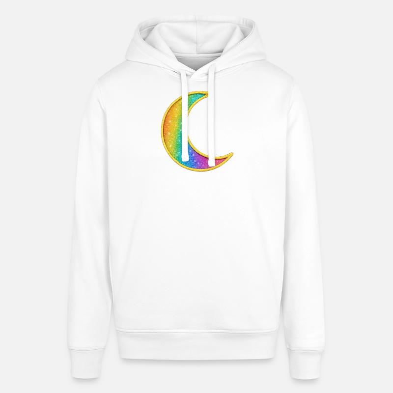 Conception de paillettes de lune arc-en-ciel - Sweat à capuche SOUNDER Stanley/Stella Unisexe - blanc