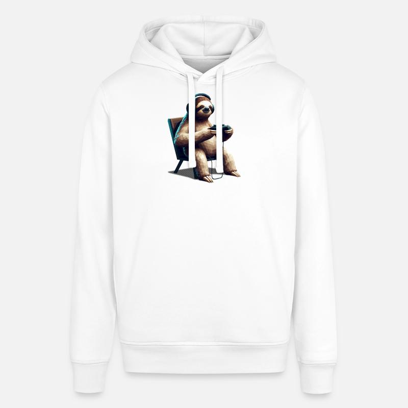Sloth Gamer avec casque et manette Low Poly - Sweat à capuche SOUNDER Stanley/Stella Unisexe - blanc